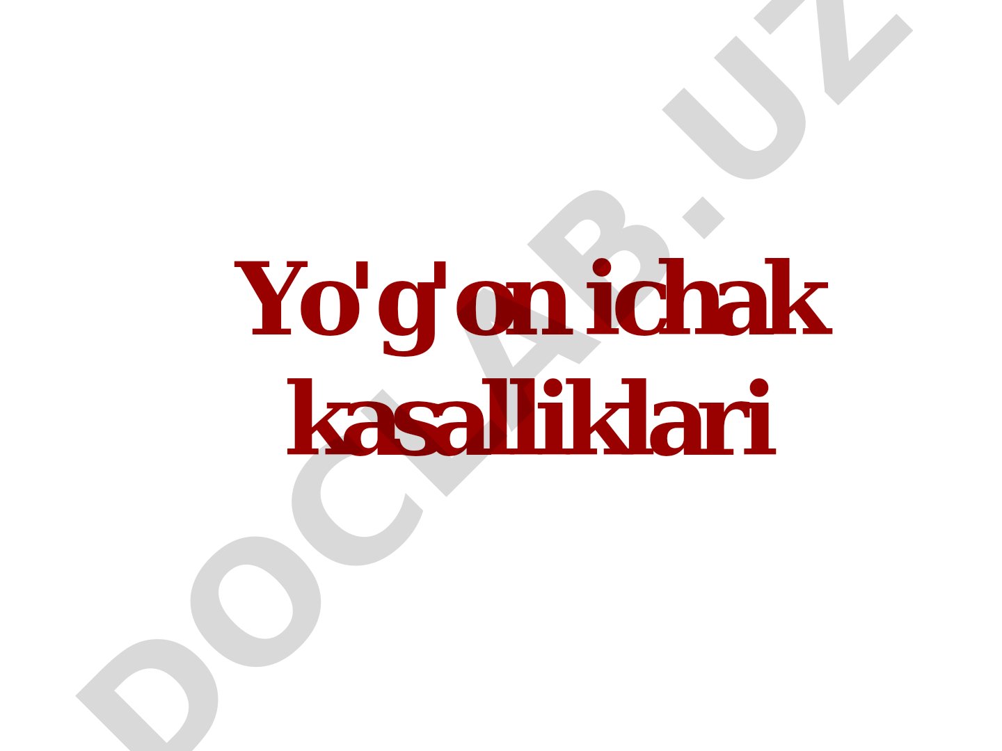 Yo'g'on ichak kasalliklari epidemiologiyasi