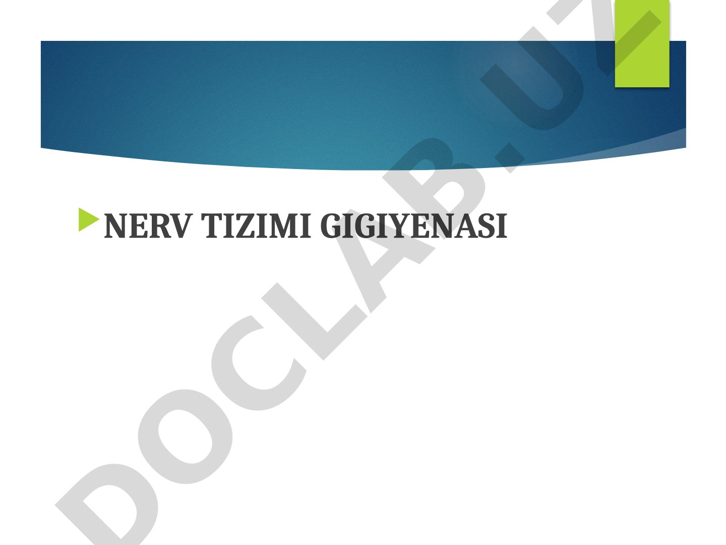 Nerv sistemasiga salbiy ta'sir qiluvchi omillar, uyqu gigiyenasi va aqliy mehnat