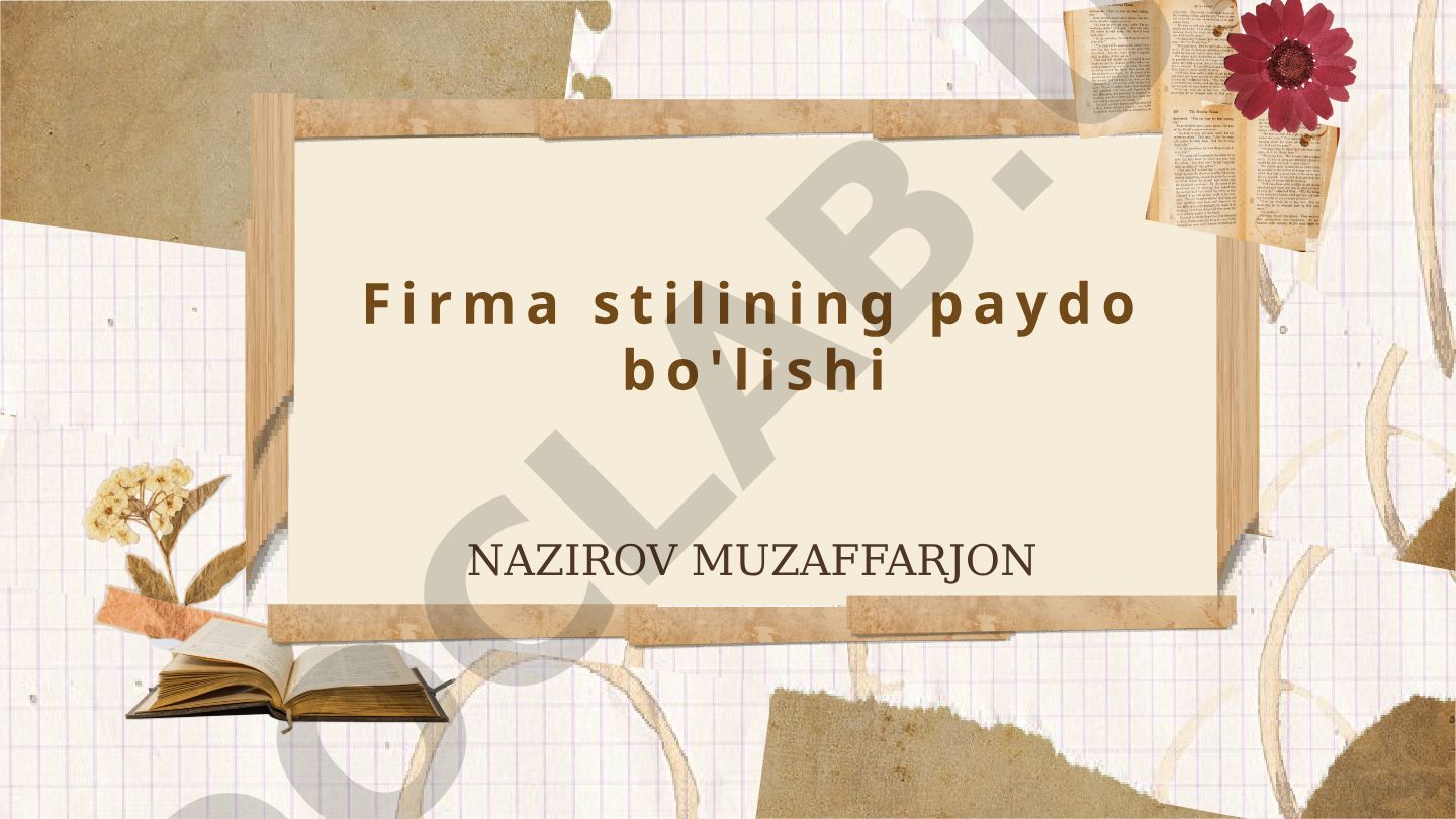 Firma stilining paydo bo'lishi, mohiyati va elementlari