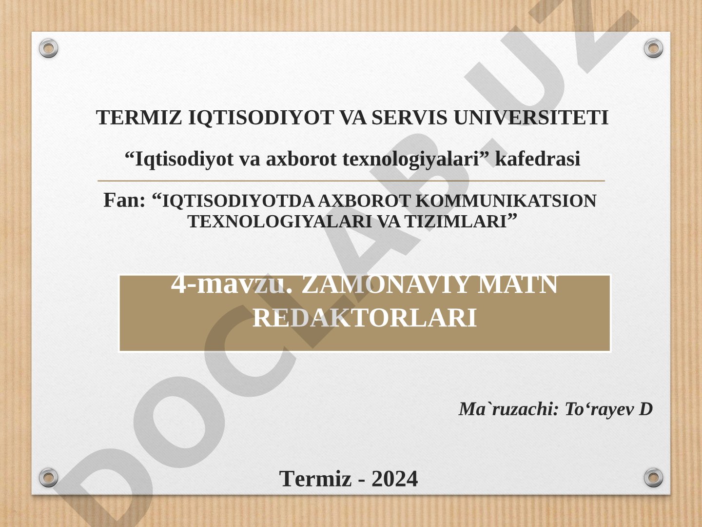 Zamonaviy matn redaktorlari, MS Word, Libre Office Writer imkoniyatlari va tahlili