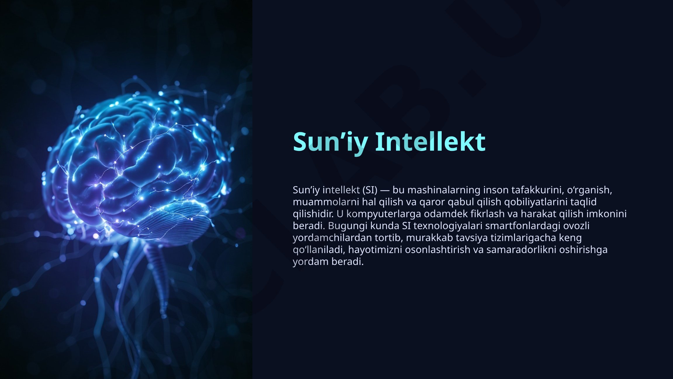 Sunʼiy intellekt tushunchasi va tarixi haqida