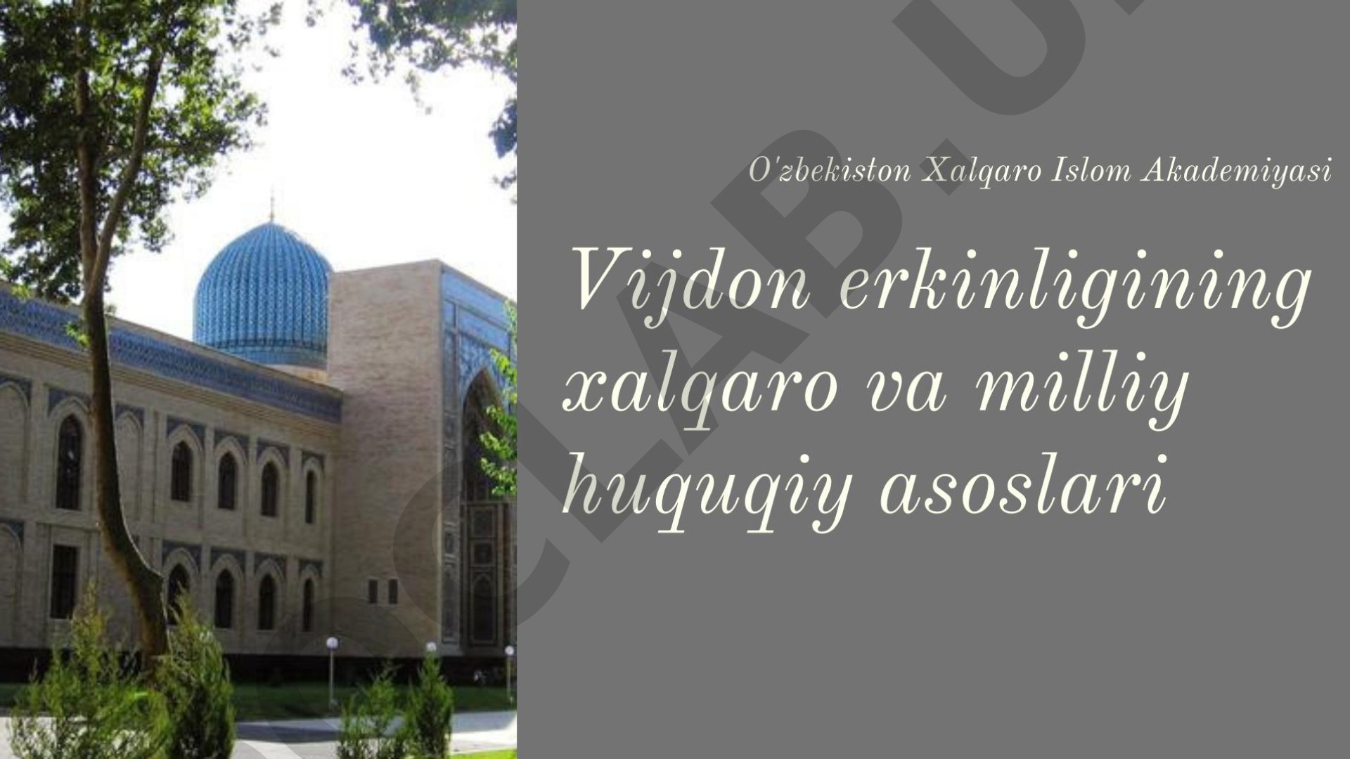 Davlatlarning konfessional tipologiyasi va uning o'ziga xos xususiyatlari