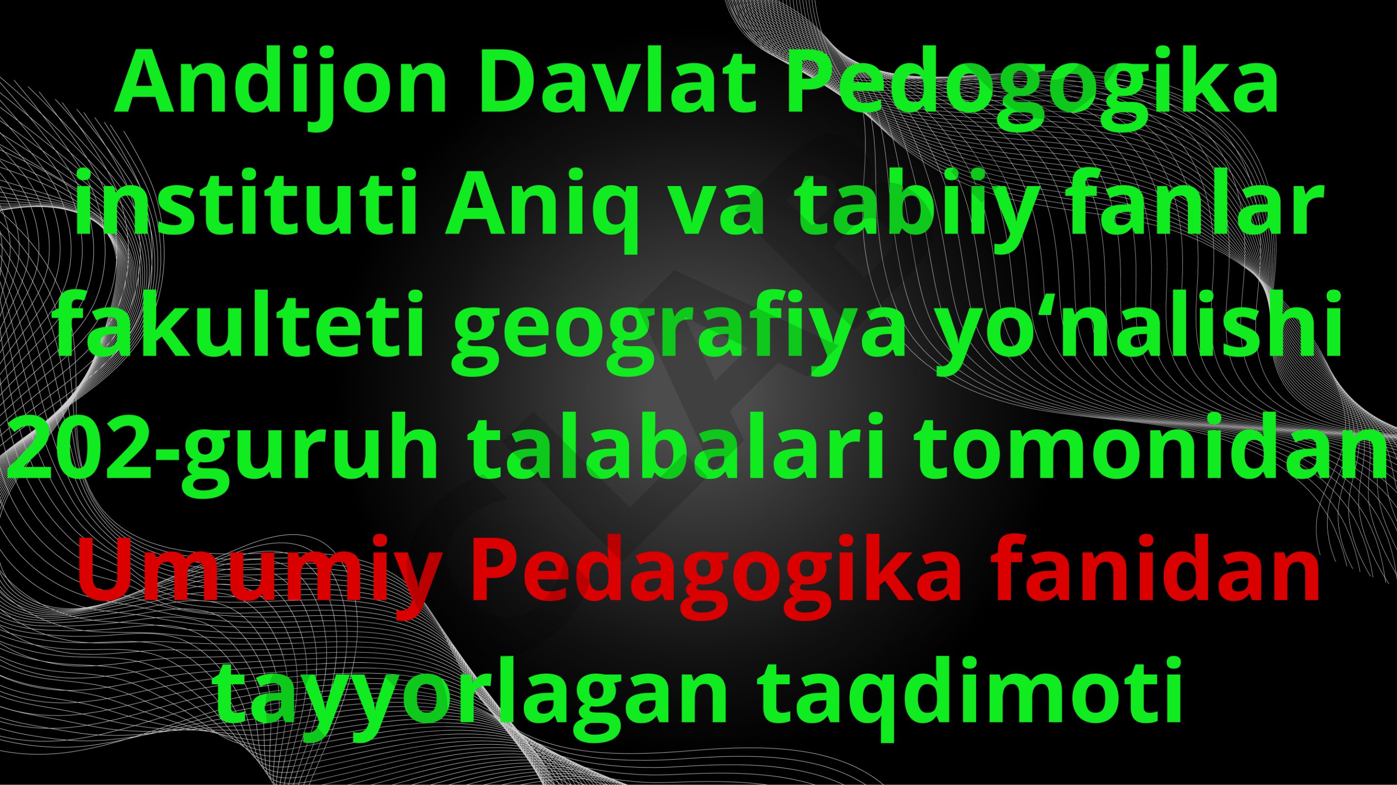 Aniq va tabiiy geografiya
