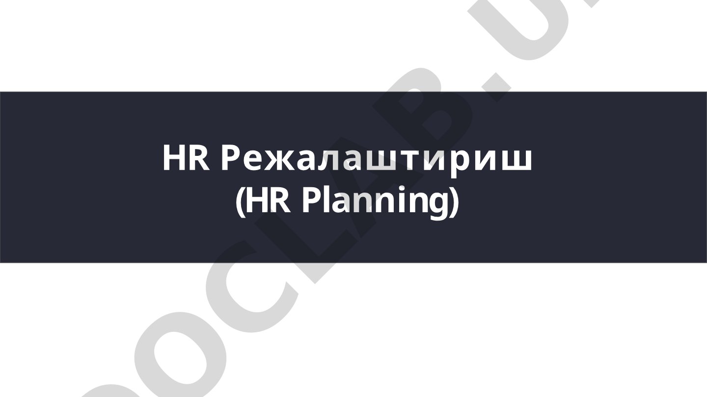 HR режалаштириш ва инсон ресурслари таҳлили