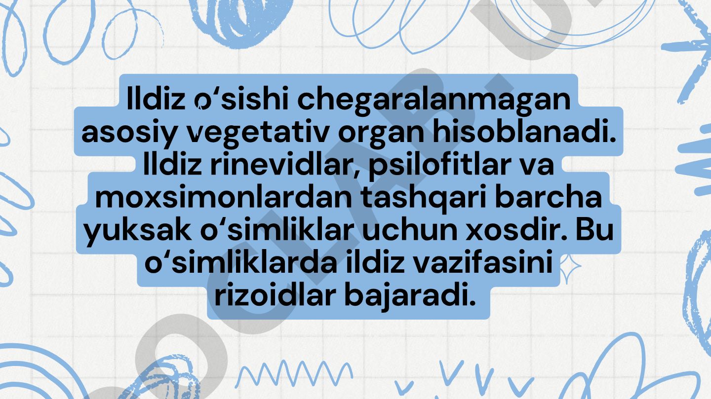 Ildiz o'sishi va tizimlari