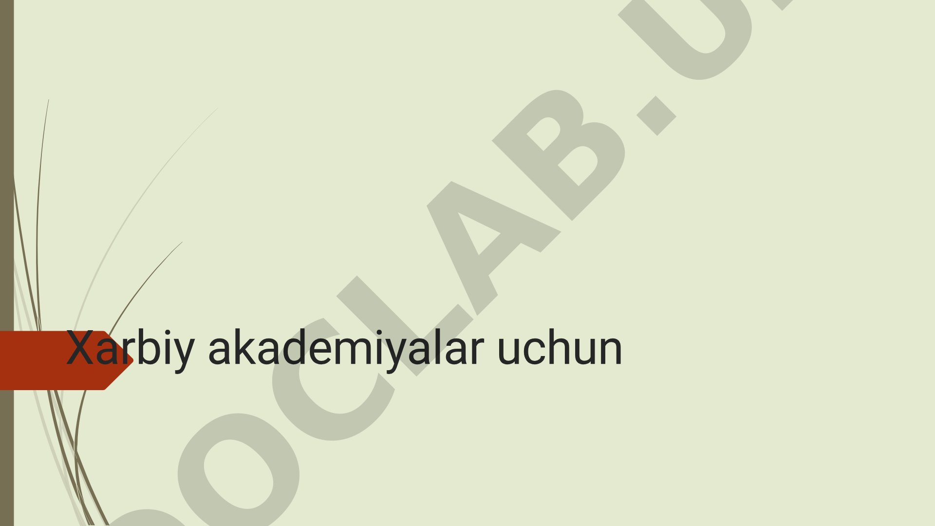 Harbiy akademiyalar uchun ta'lim materiallari