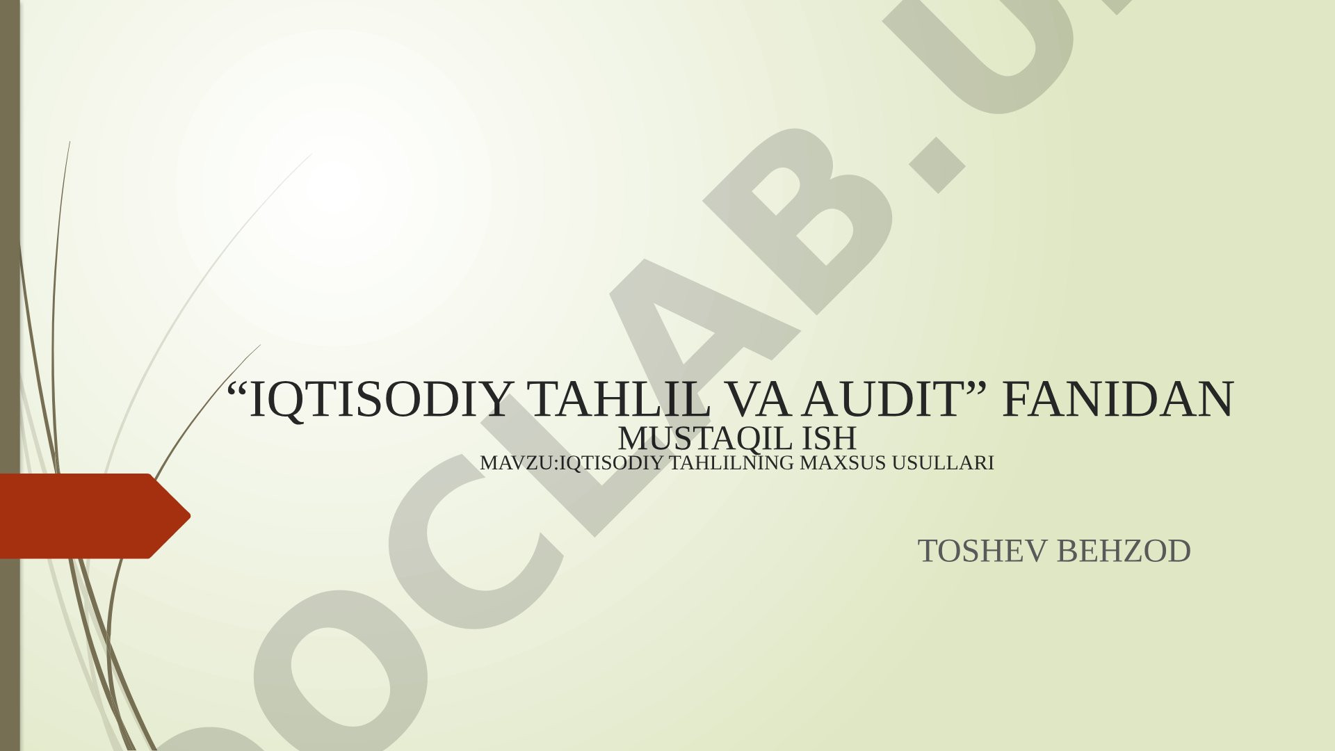 Iqtisodiy tahlilning maxsus usullari