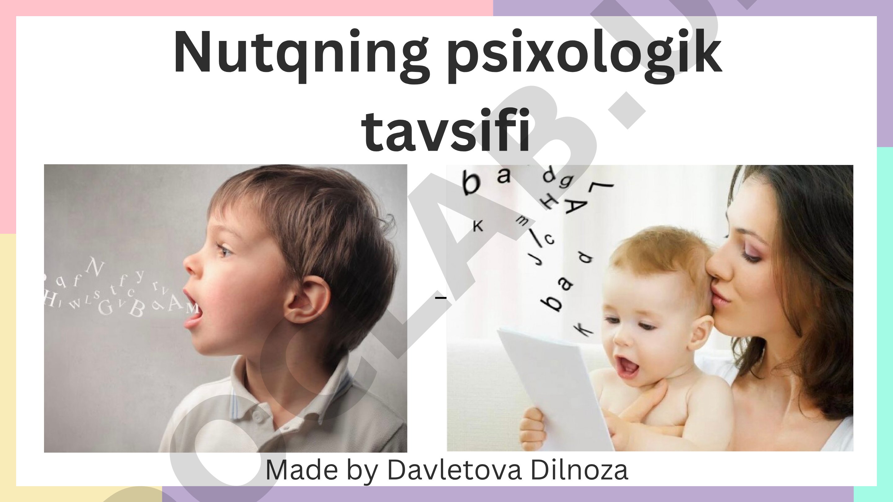 Nutqning psixologik tavsifi