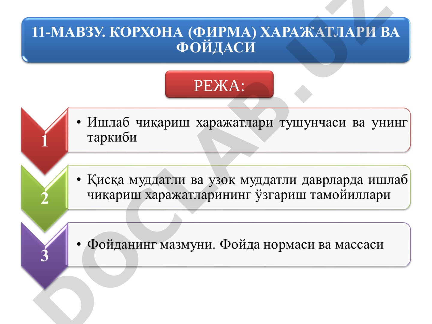 Korxona xarajatlari tahlili