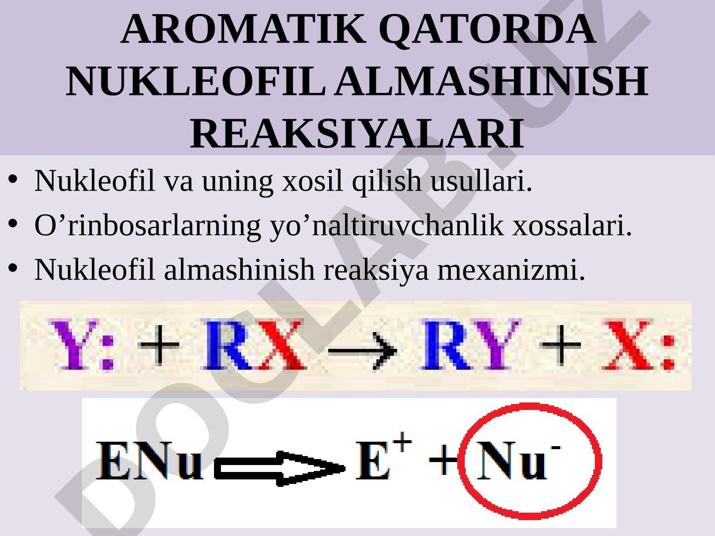 Aromatik qatorda nukleofil almashinish reaksiyalari
