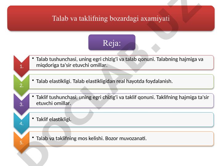 Talab va taklifning bozardagi axamiyati