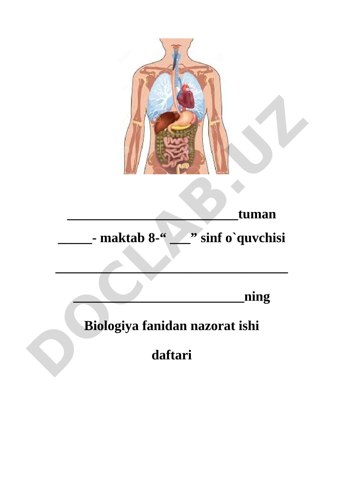 Tibbiyot, hujayra va to'qimalar, organ va organizm, ichki sekretsiya bezlari, suyaklarning tuzilishi