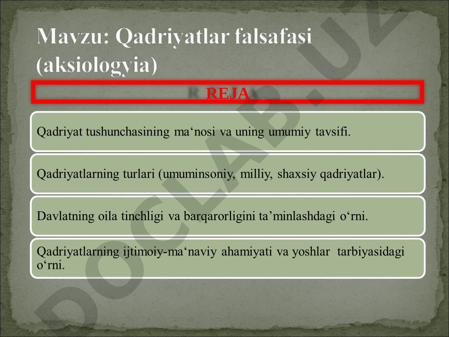 Qadriyatlar tasnifi va falsafiy aksiologiya