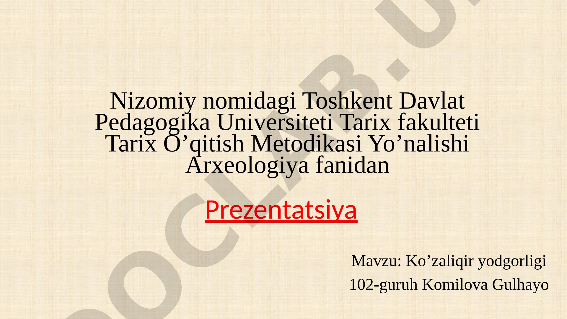 Ko'zaliqir yodgorligi