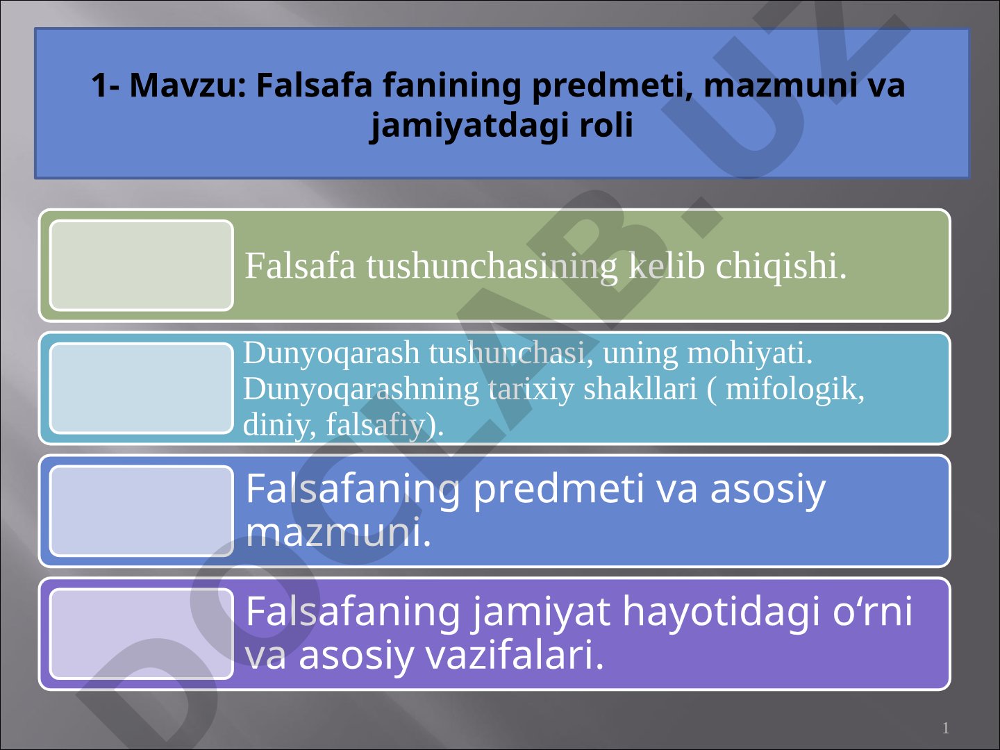 Falsafa fanining predmeti, mazmuni va jamiyatdagi roli