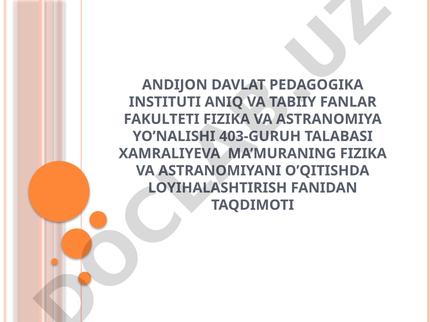 STEM yondashuvi asosida fizika darsini loyihalash