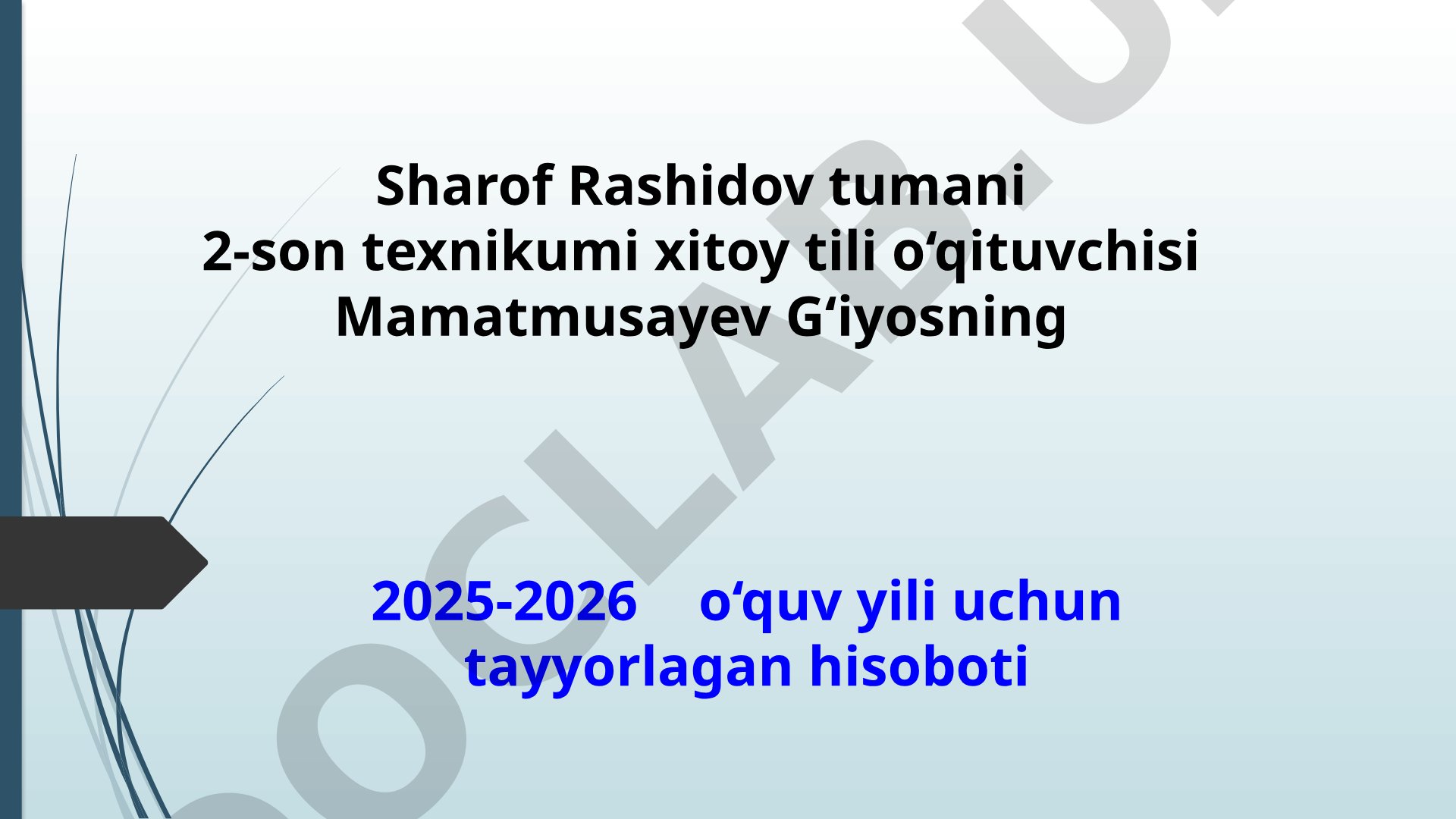 2025-2026 o‘quv yili davomida olib borilgan ishlar hisoboti