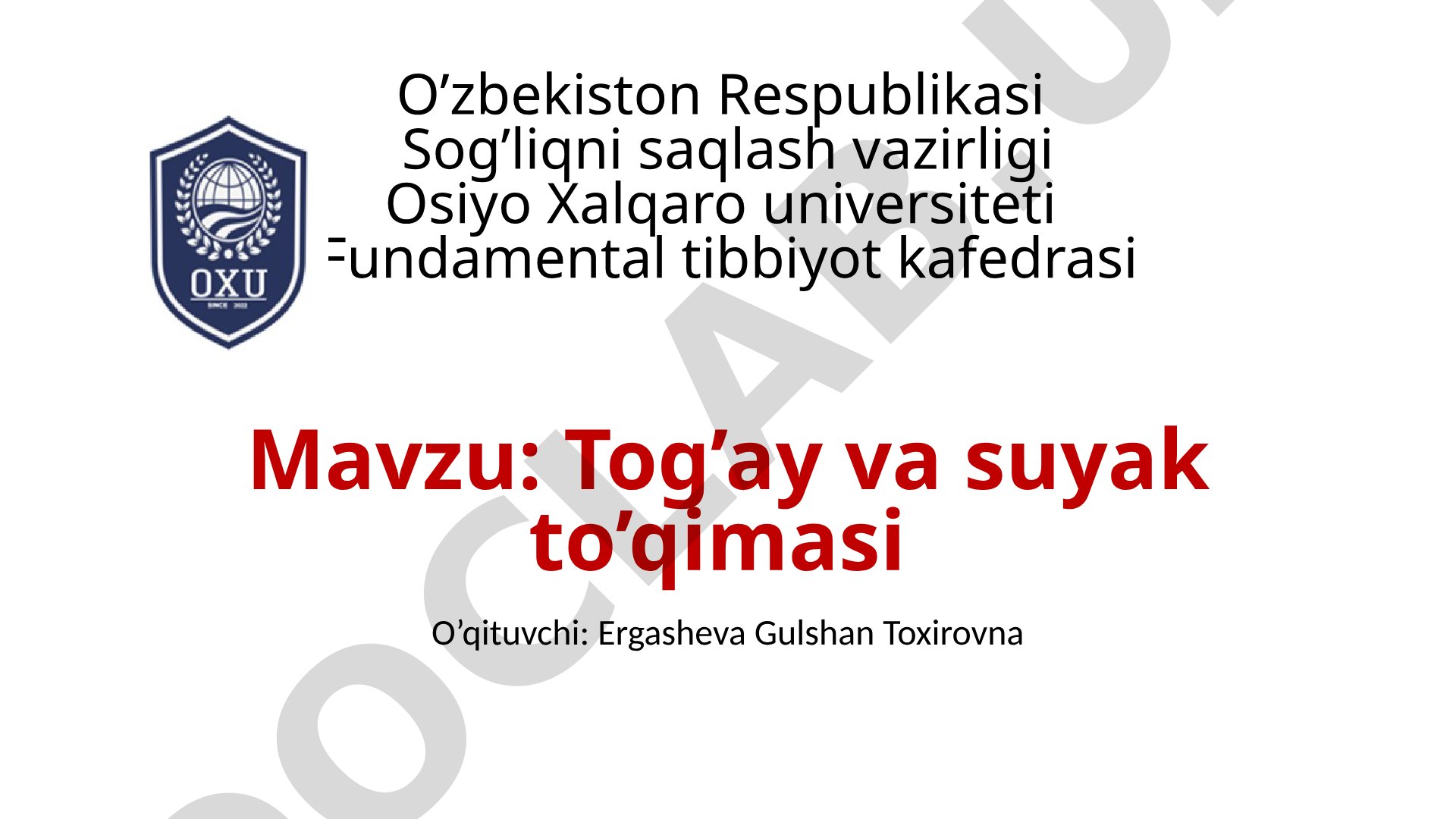 Tog’ay va suyak to’qimasi