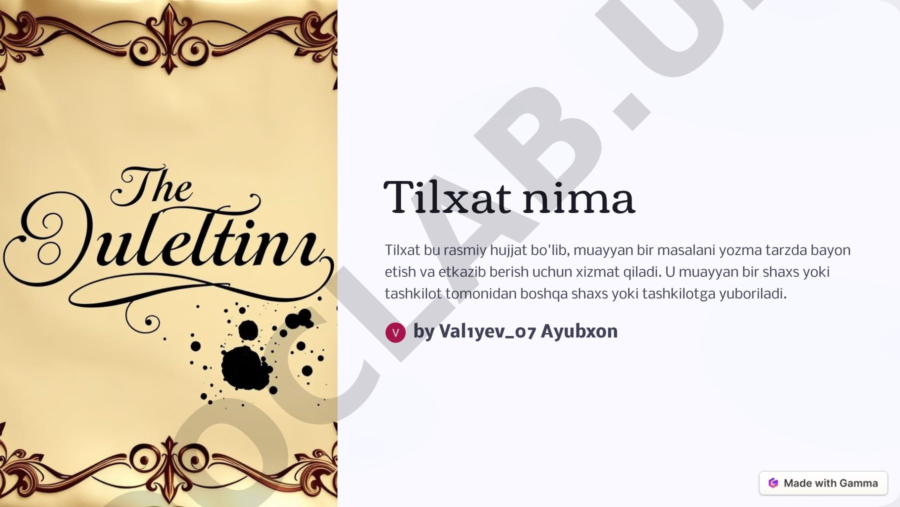 Tilxat nima va uning turlari