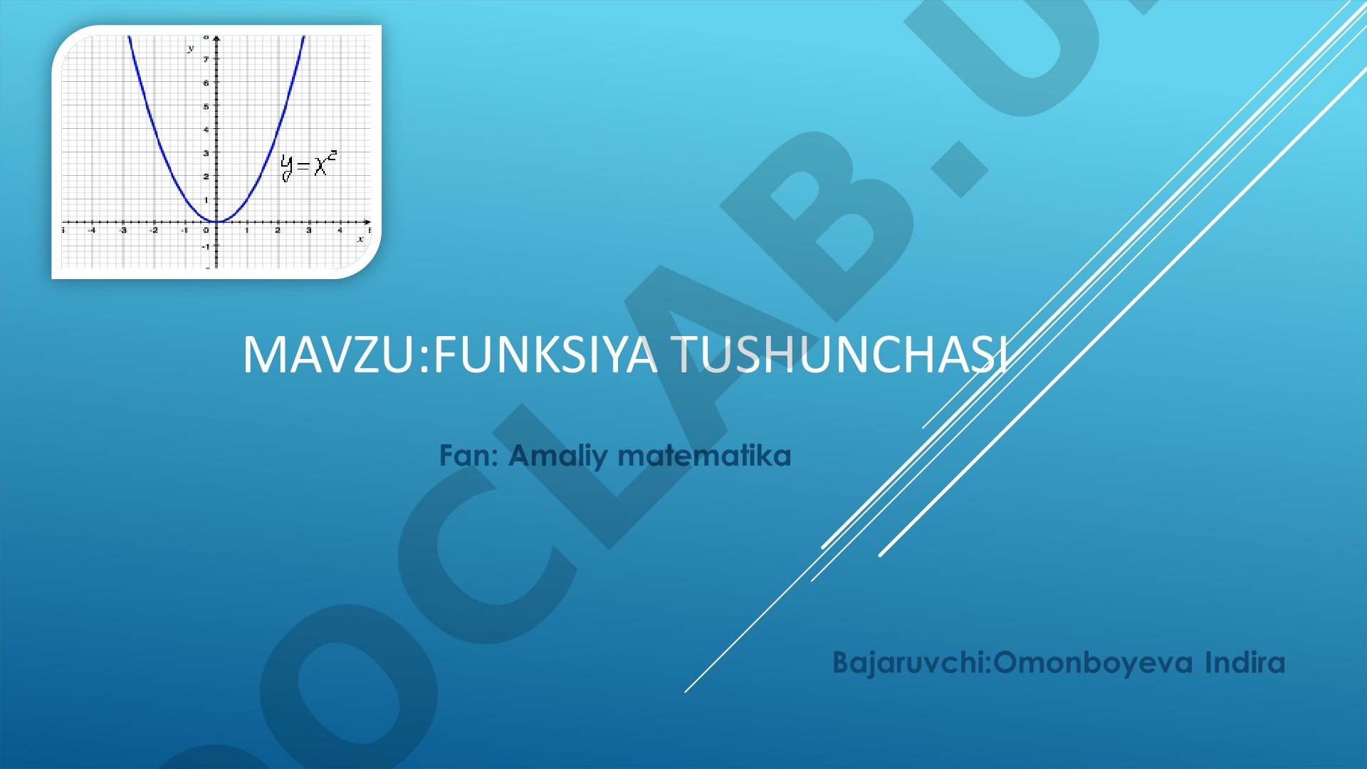 FUNKSIYA TUSHUNCHASI