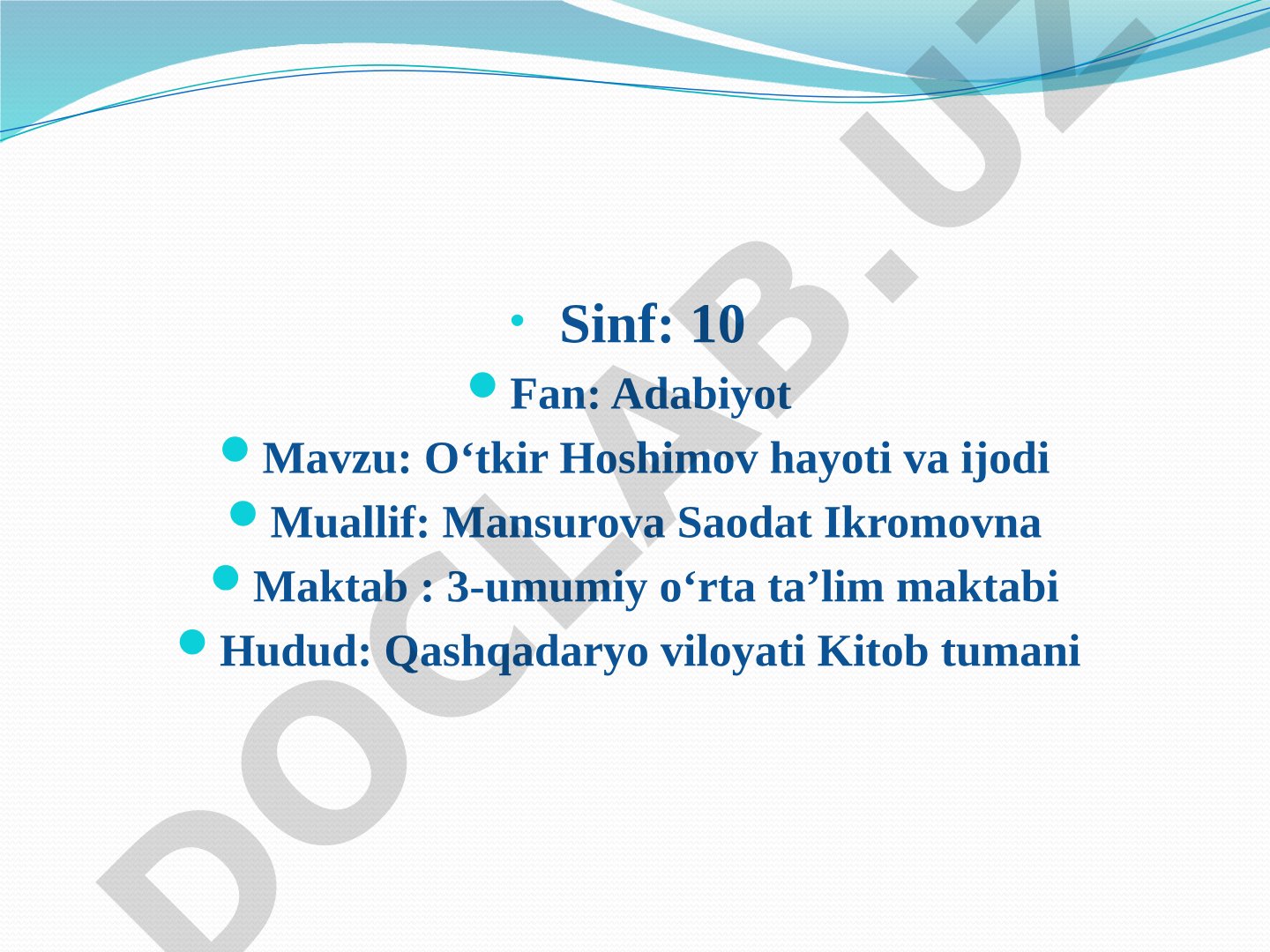 O‘tkir Hoshimov hayoti va ijodi