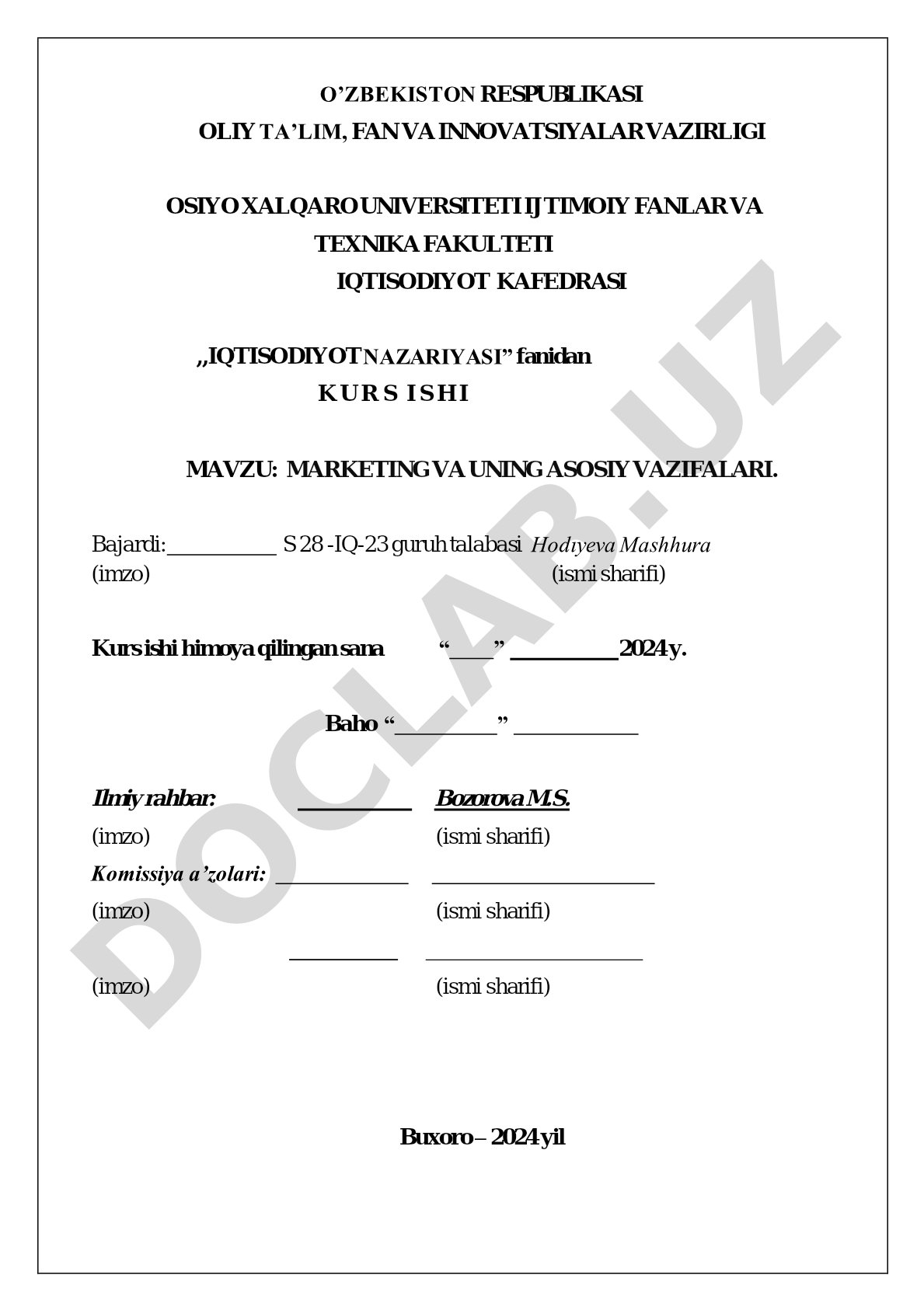 Marketing va uning asosiy vazifalari