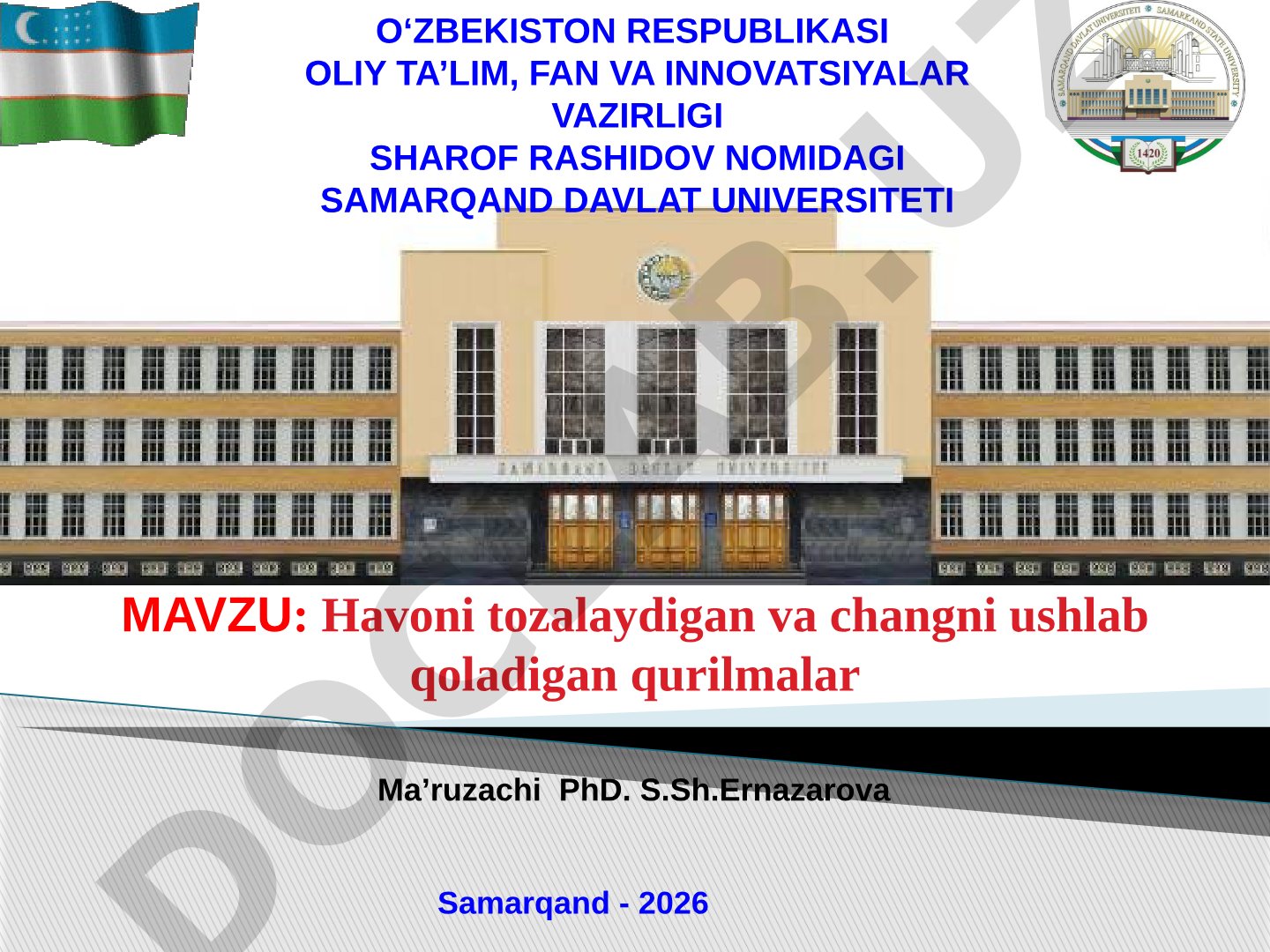 Hаvоni tоzаlаydigаn vа chаngni ushlаb qоlаdigаn qurilmаlаr