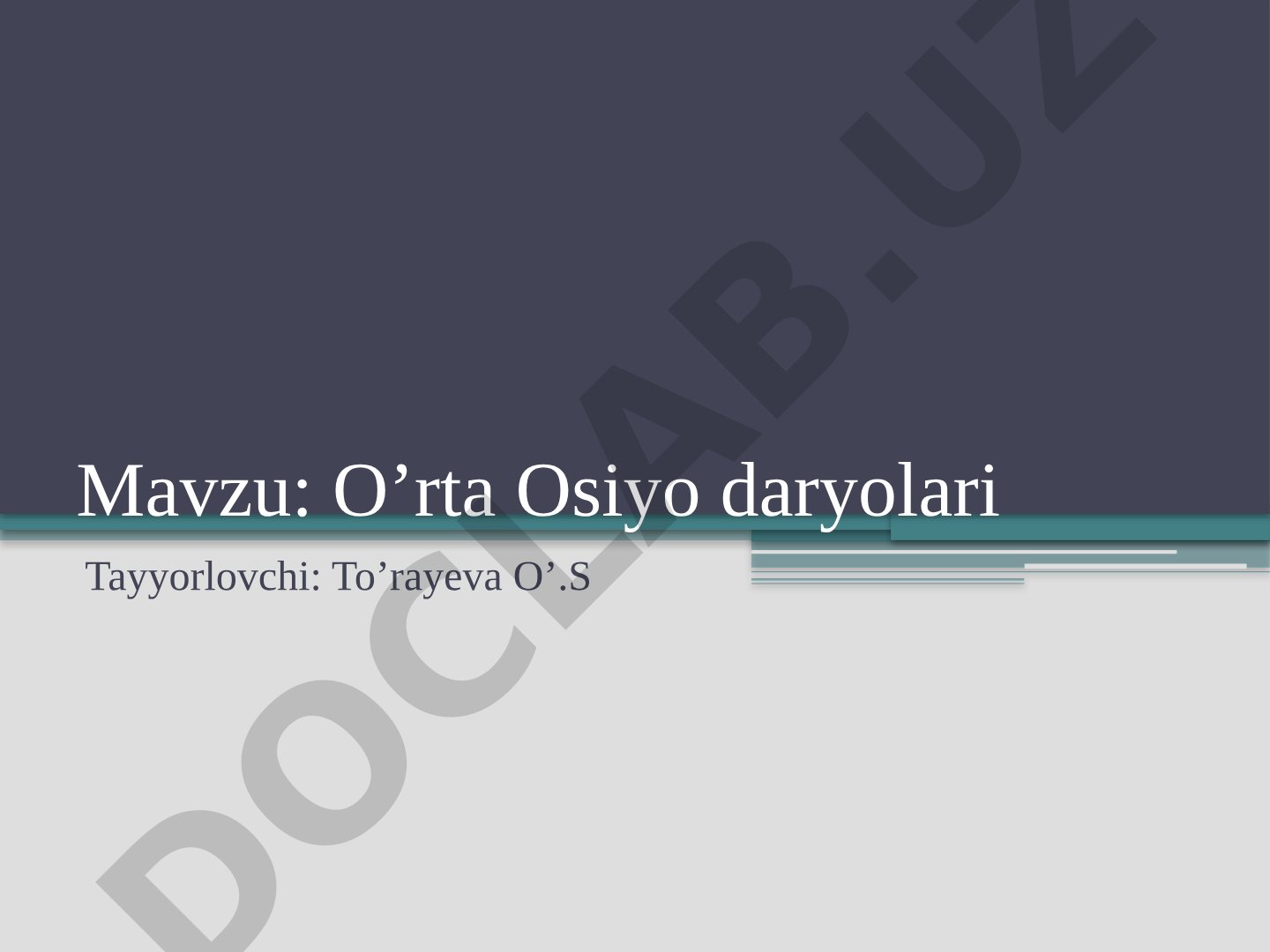 O'rta Osiyo daryolari
