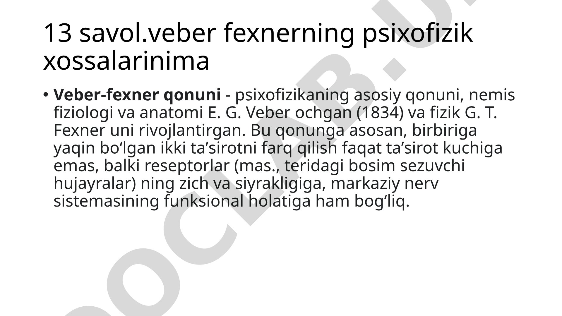 Veber-Fexner qonuni
