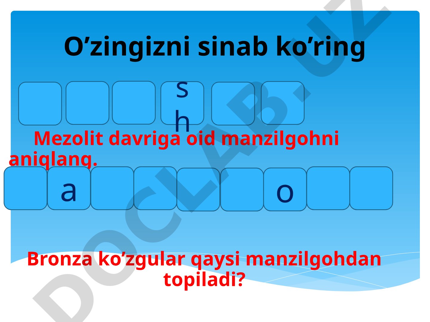 Mezolit davri manzilgohlari va bronza ko'zgular