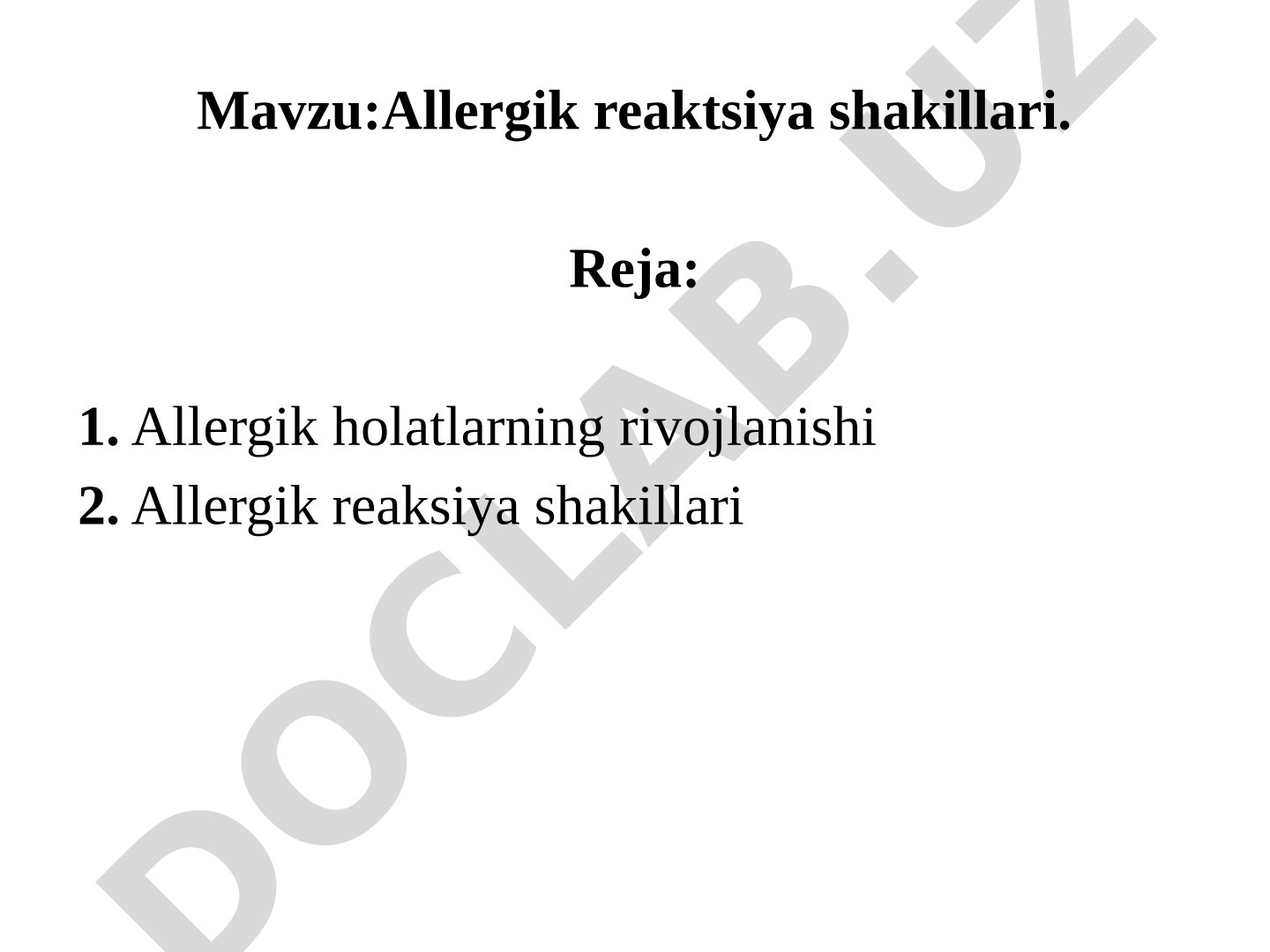 Allergik reaktsiya shakillari