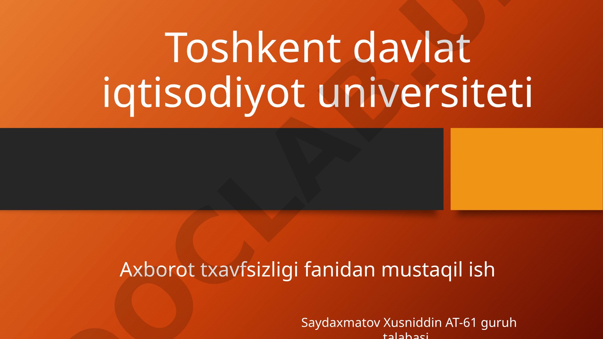 5g tarmoqlarining xavfsizlik muammolari va yechimlari