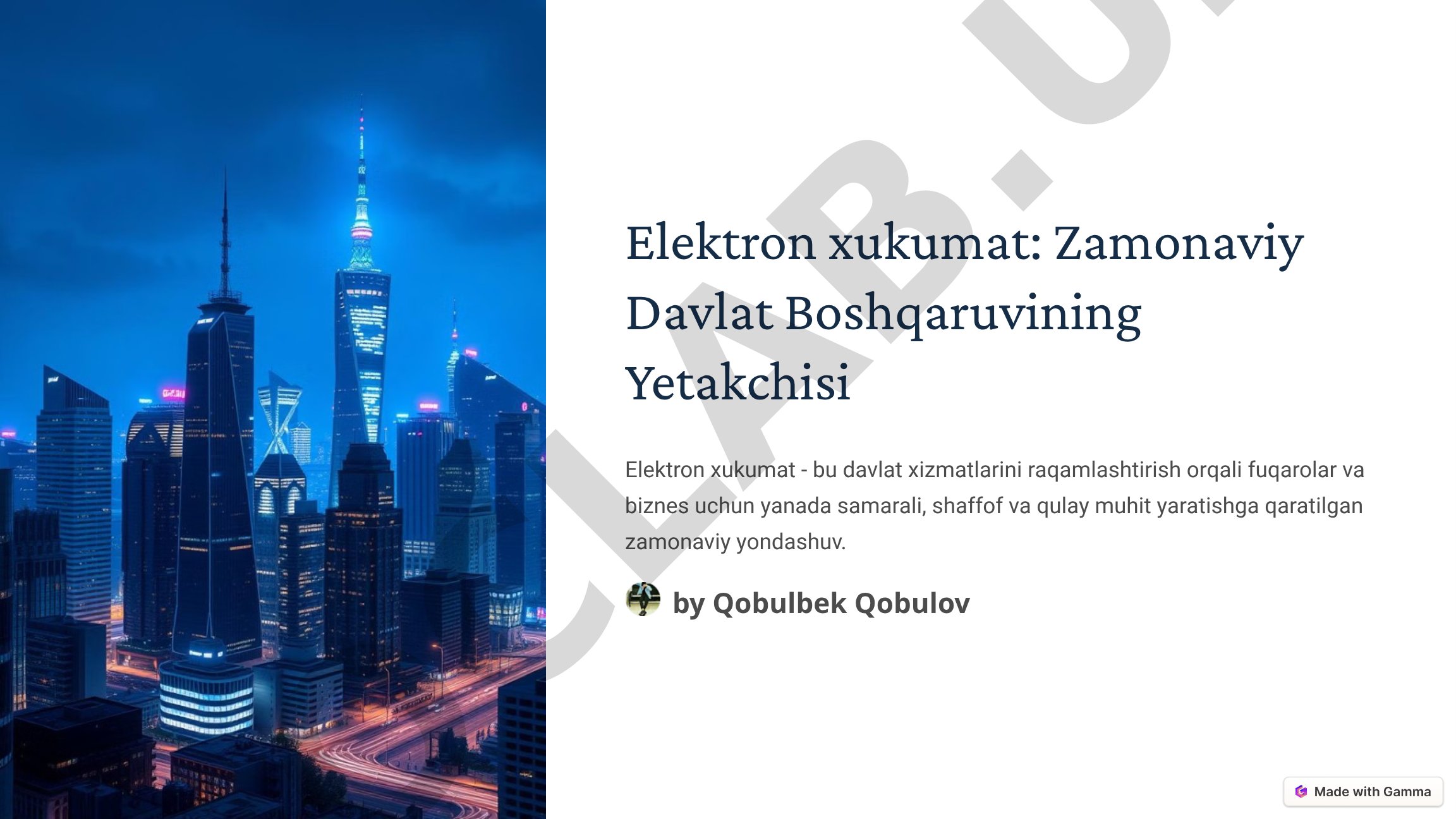 Elektron xukumat: Zamonaviy Davlat Boshqaruvining Yetakchisi