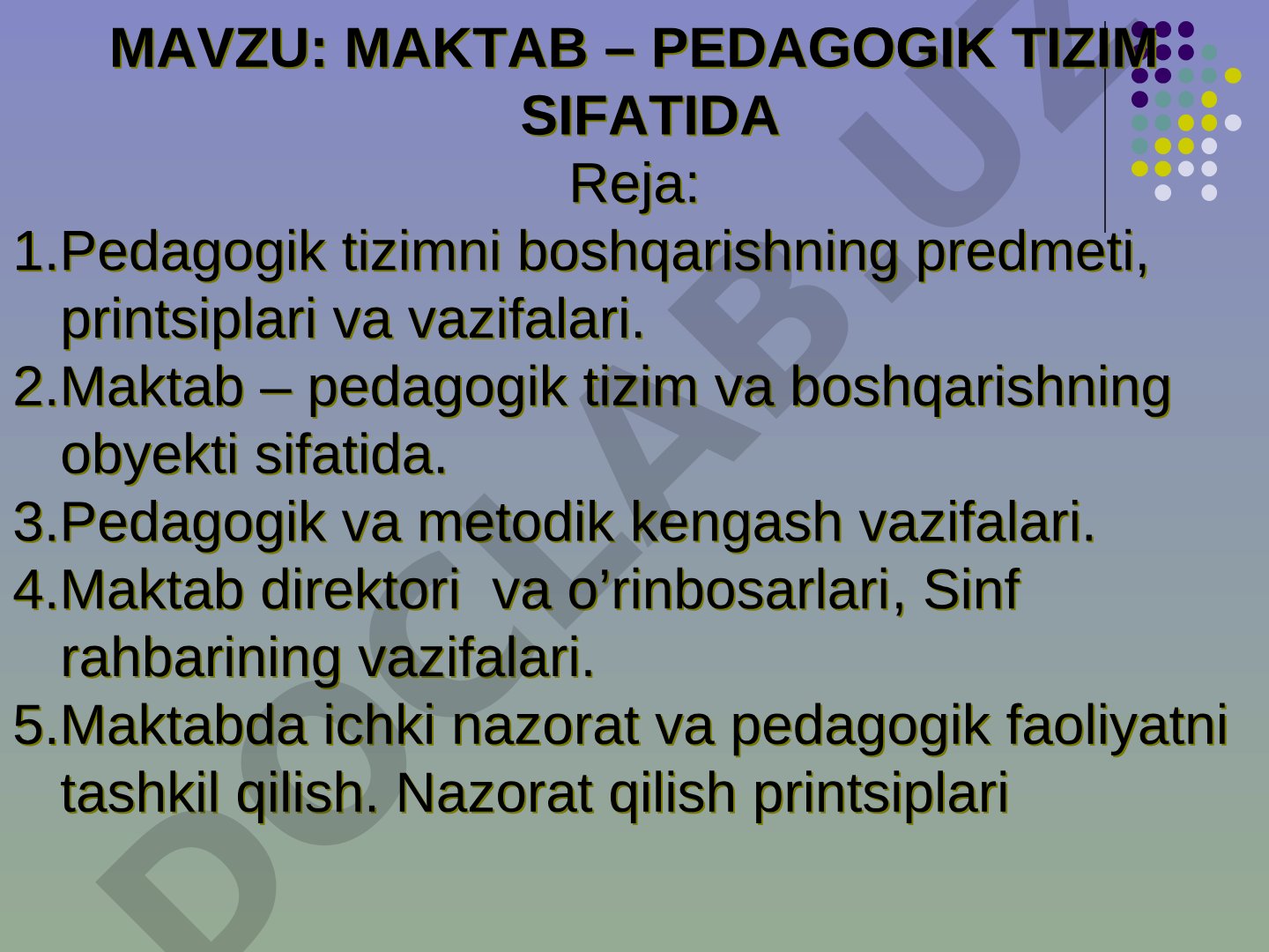 Maktab – pedagogik tizim sifatida