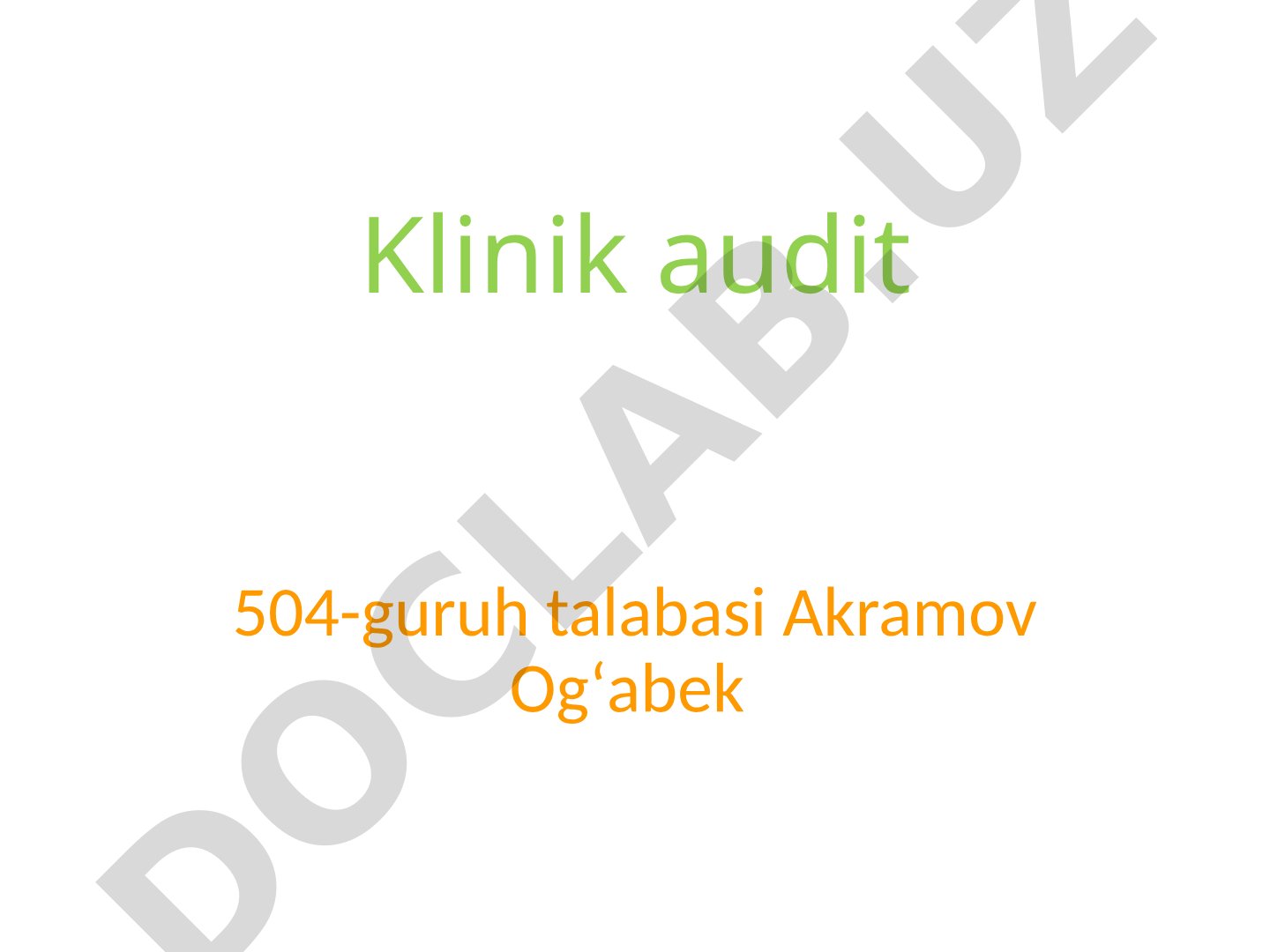 O'tkir sistit tashxisi qo'yilgan bemorning shikoyatlari, anamnezi va klinik audit