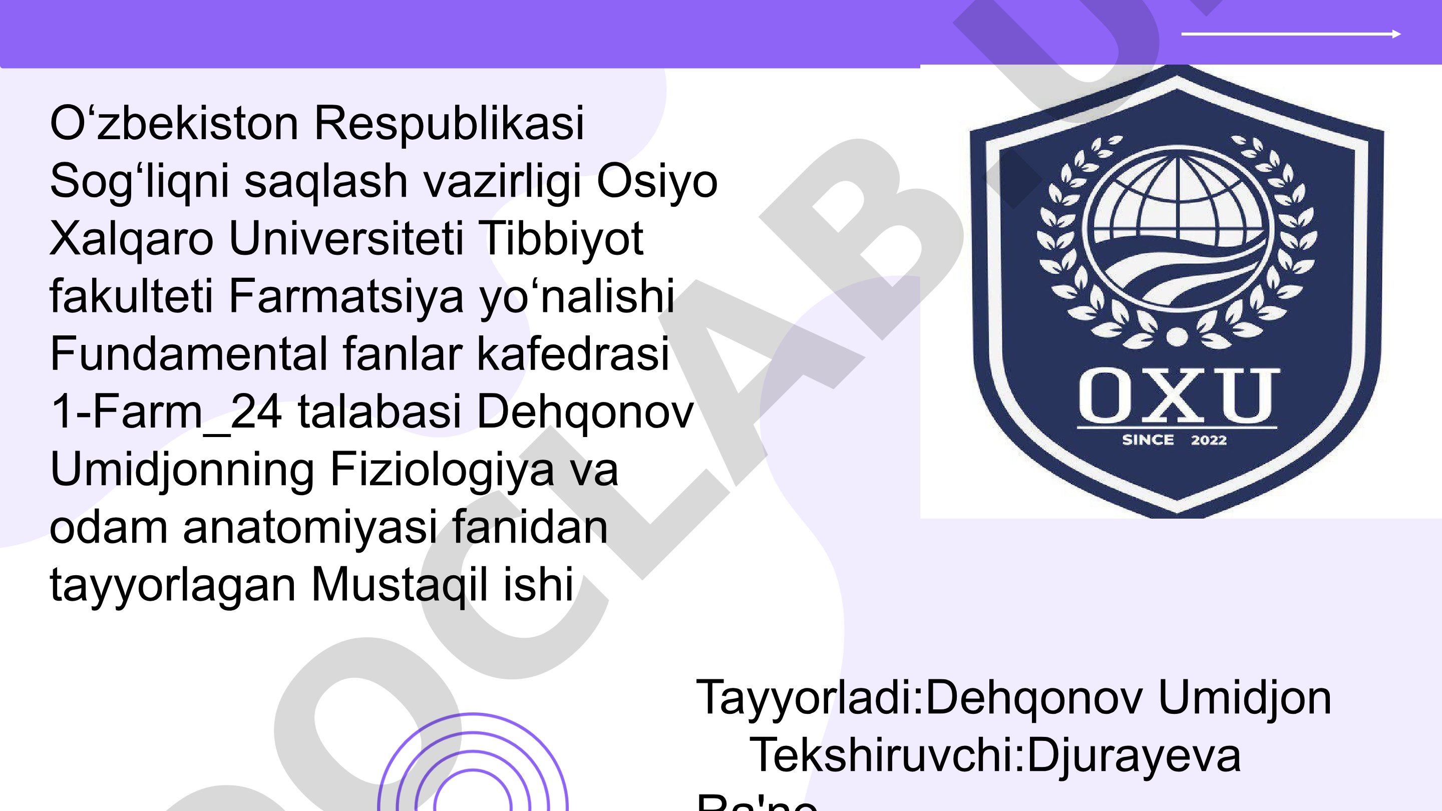 Gemostaz. Qon guruhlari rezus-faktor qon quyish asoslari