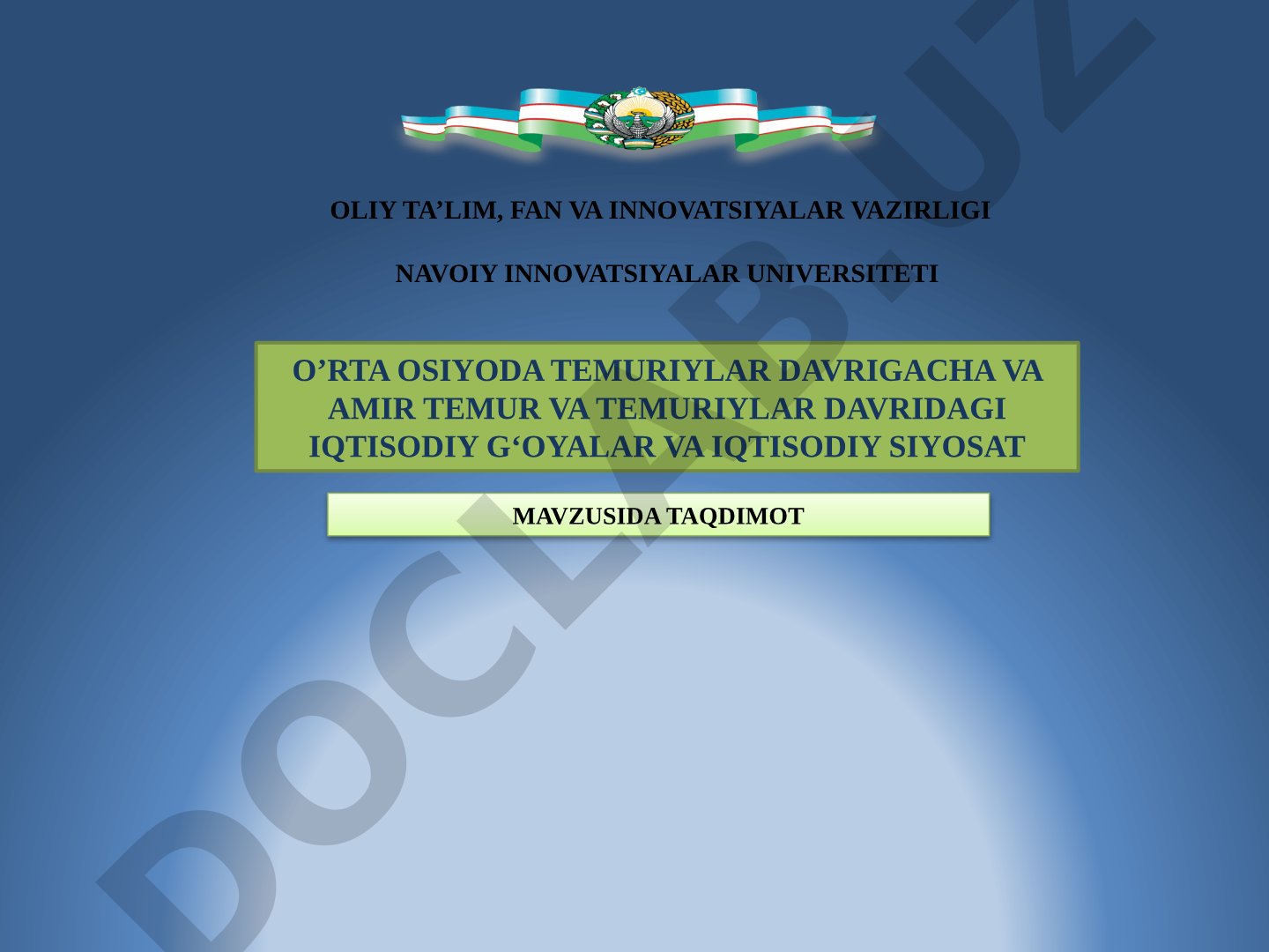 O‘rta Osiyodagi Temuriylar davrigacha bo‘lgan va Temuriylar davridagi iqtisodiy g‘oyalar