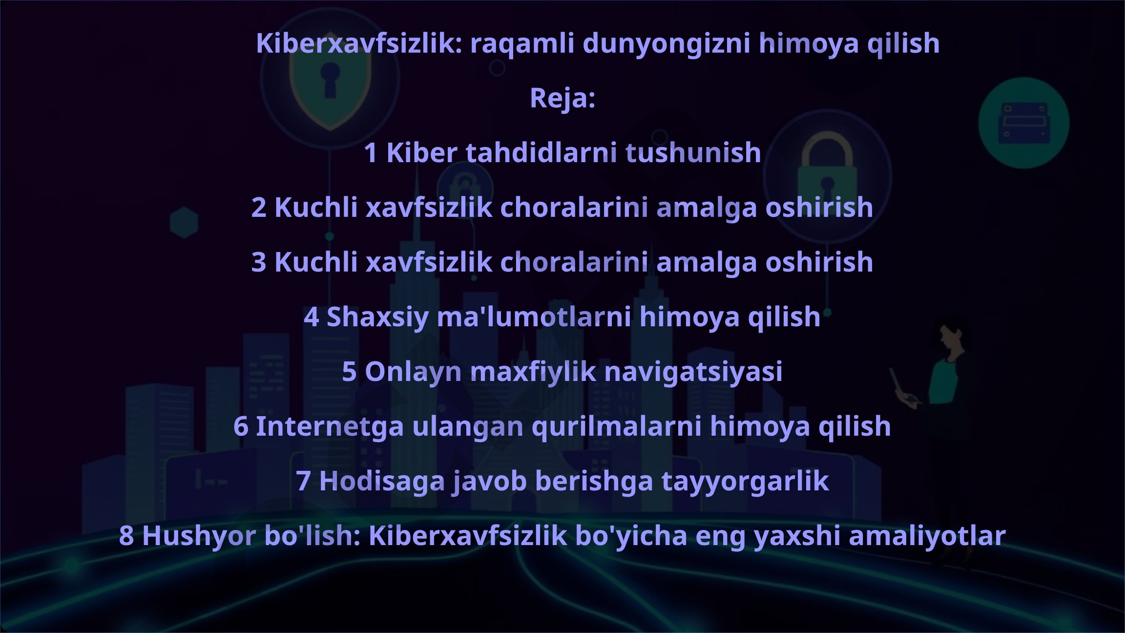 Kiberxavfsizlik: raqamli dunyongizni himoya qilish