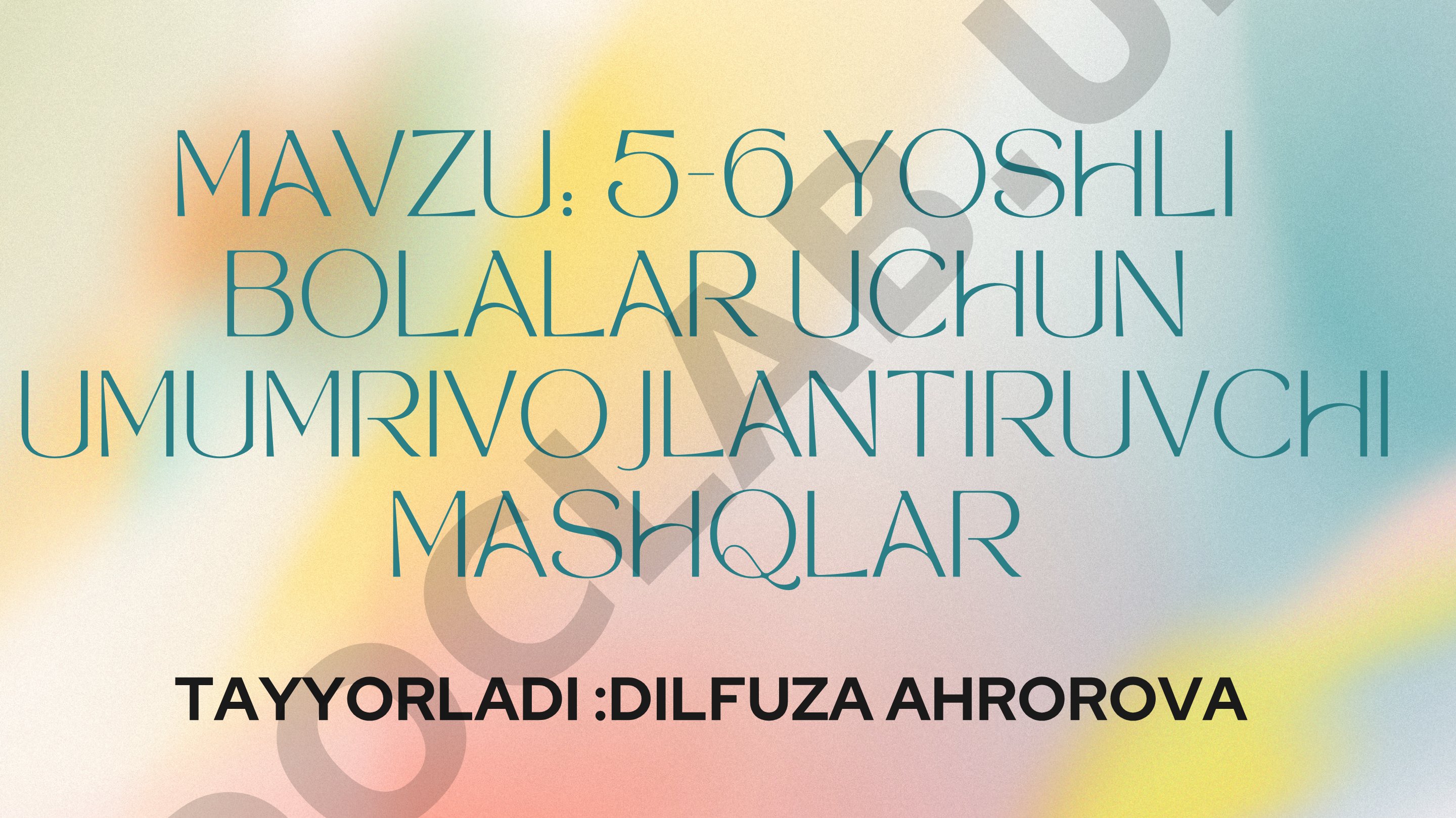 5-6 yoshli bolalar uchun umumrivojlantiruvchi mashqlar