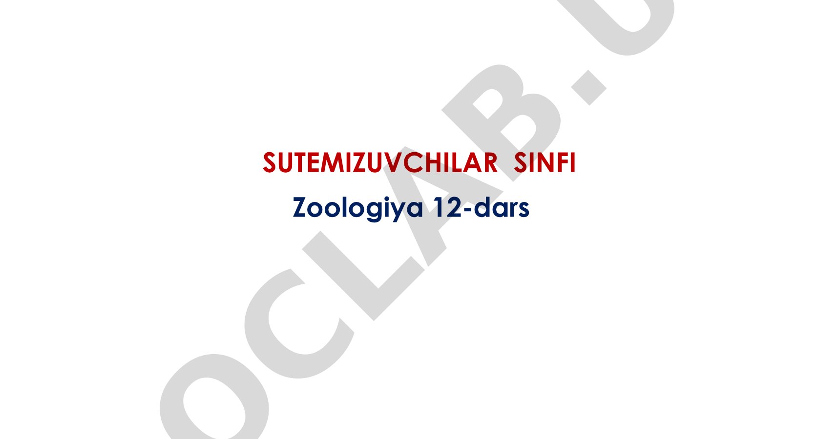 Sutemizuvchilar sinfining turkumlari