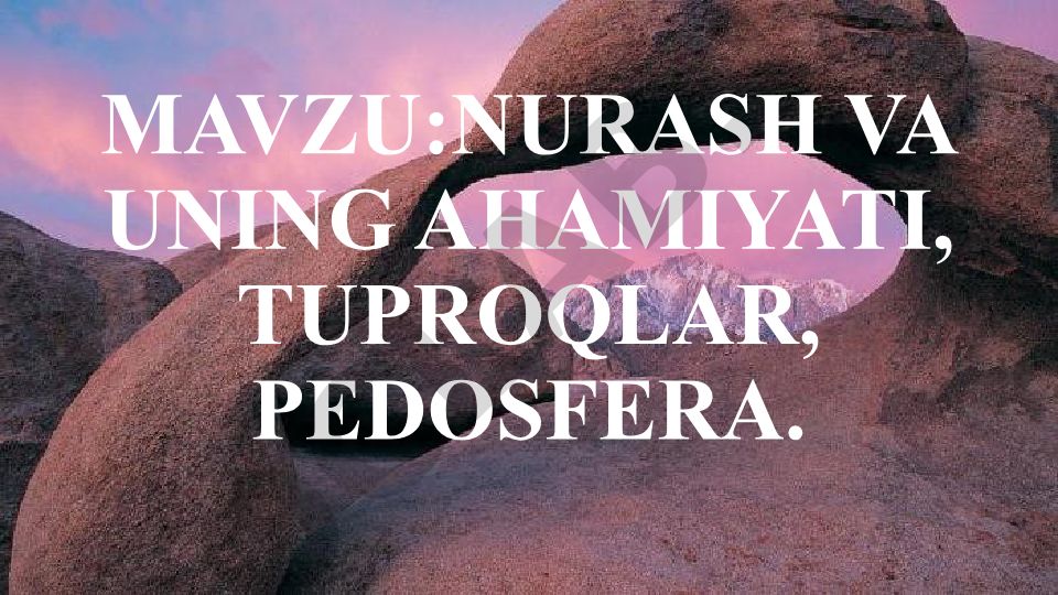 Nurash va uning ahamiyati, tuproqlar, pedosfera
