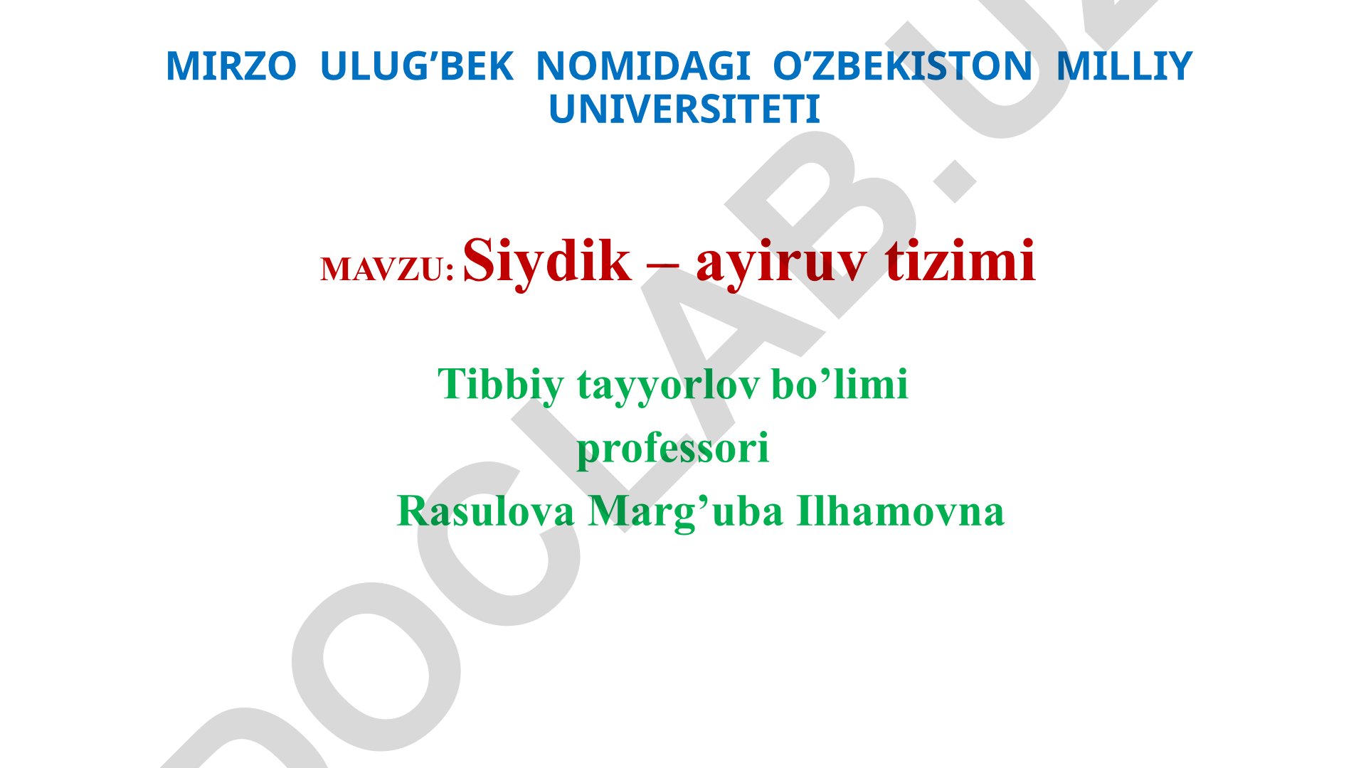 Siydik – ayiruv tizimi