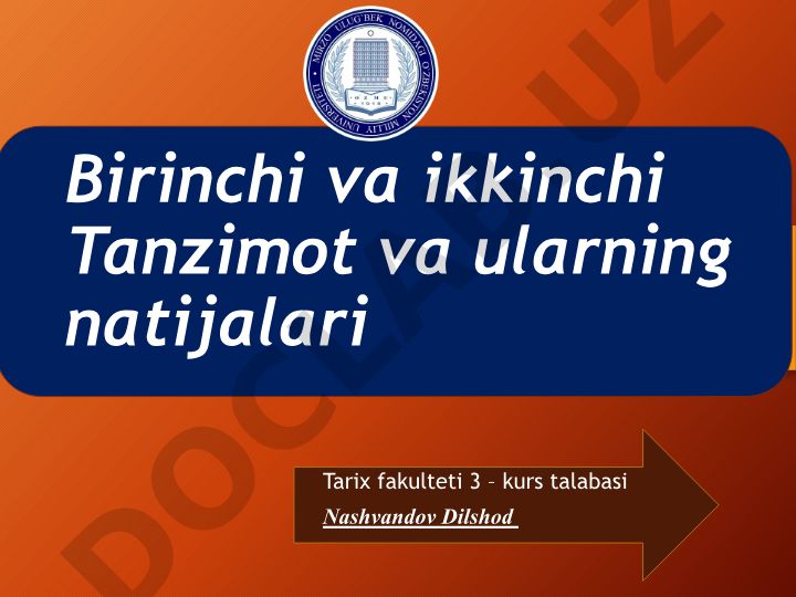 Birinchi va ikkinchi Tanzimat davrlari va ularning natijalari