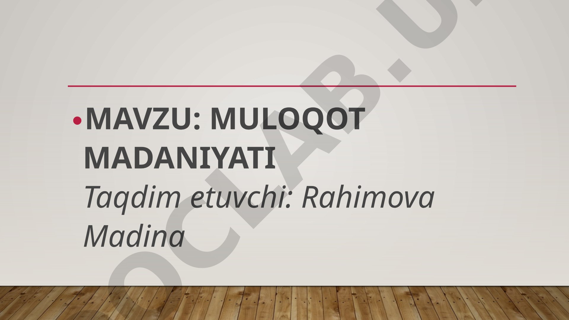 Muloqot madaniyati