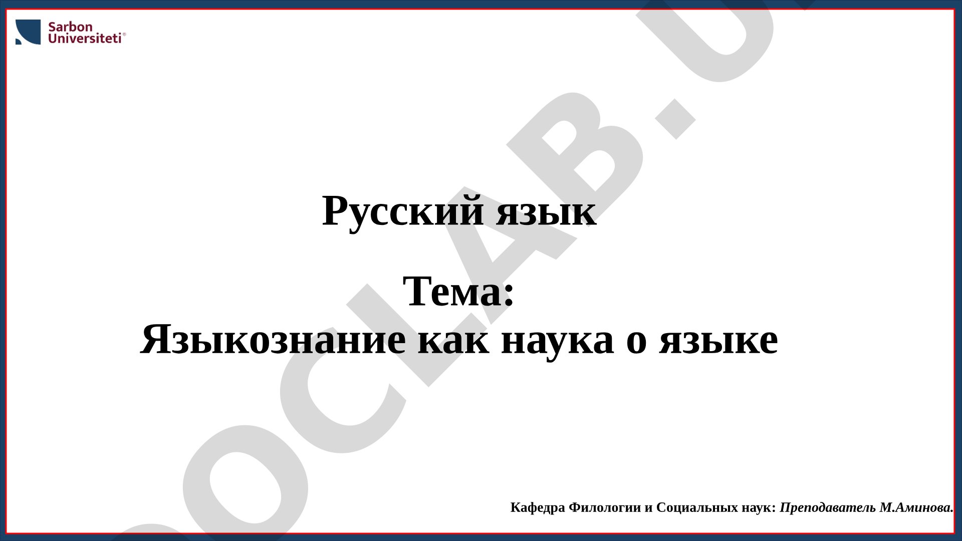 Языкознание как наука о языке