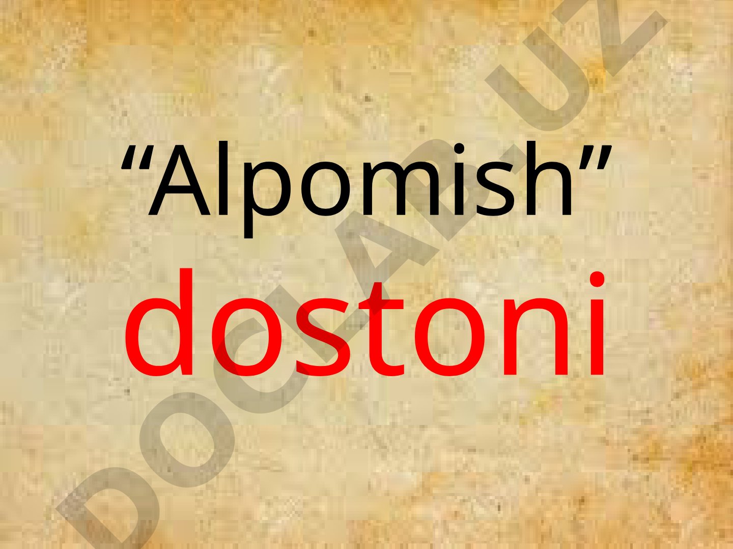 Alpomish dostoni va Fozil Yo'ldosh o'g'li