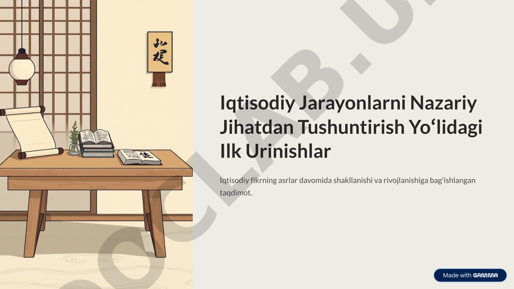Iqtisodiy Jarayonlarni Nazariy Jihatdan Tushuntirish Yo»lidagi Ilk Urinishlar