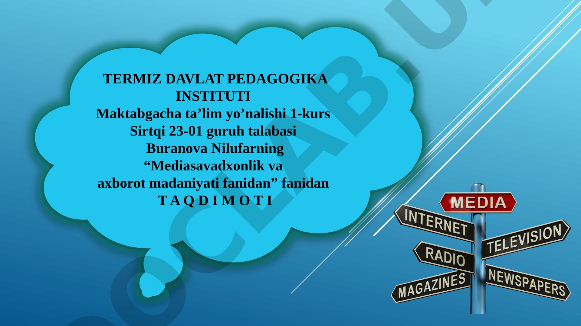 O'zbekiston ta'lim tizimida mediata'limning o'rni