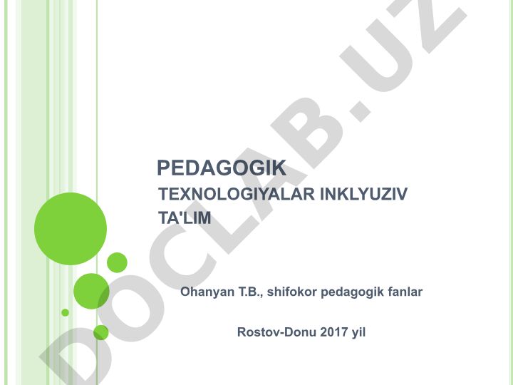 Inklyuziv ta'limda psixologik-pedagogik yordam