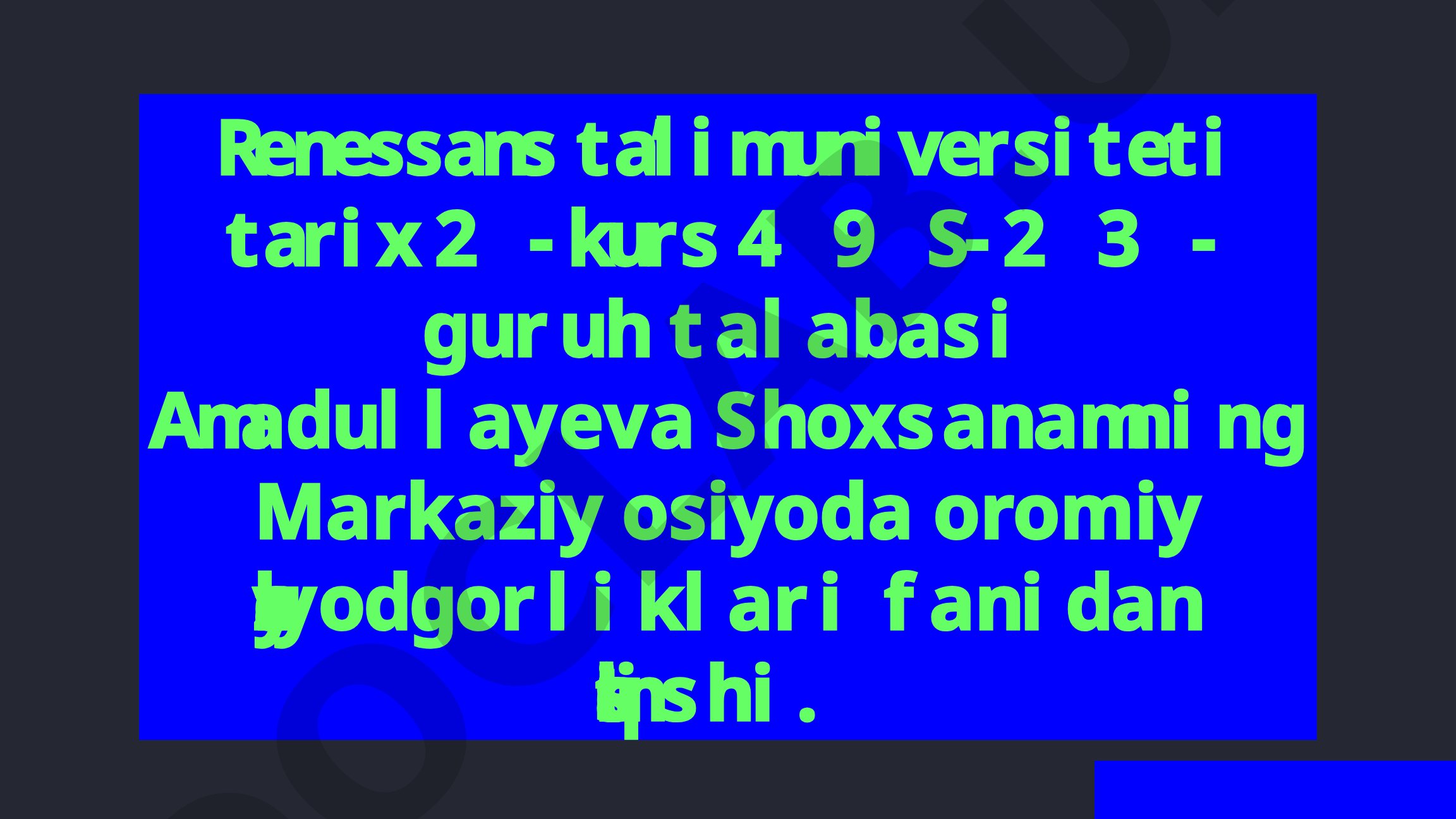 Markaziy Osiyoda oromiy yozuvlar yodgorliklari